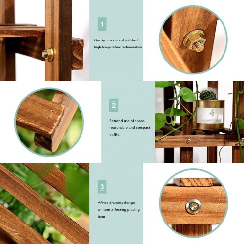Natural Bamboo Indoor 3-Tier Desk Plant Pot Holder
