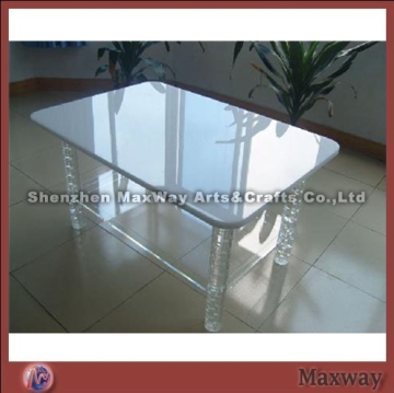 White acrylic/perspex classical dining-table