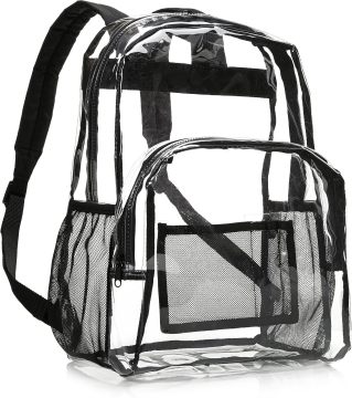 Transparent Water-Resistant PVC School Backpack with Reinforced Shoulder Straps
