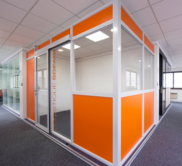 aluminium half glass office workstation partition
