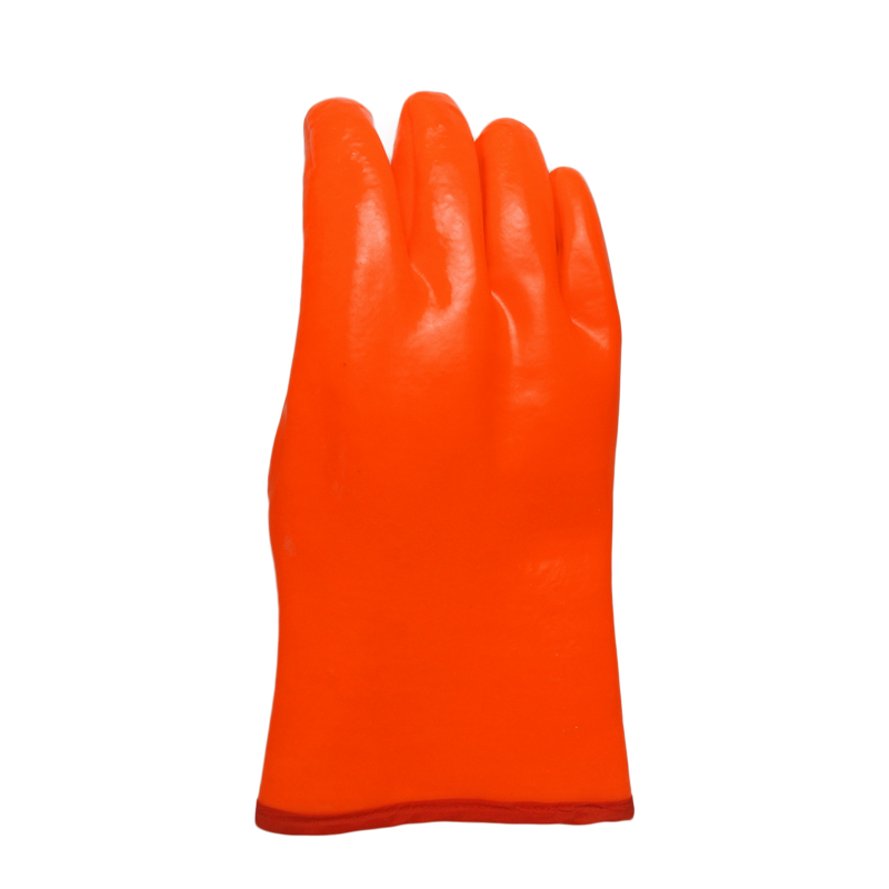 Luvas de PVC laranja fluorescente aberto 30cm