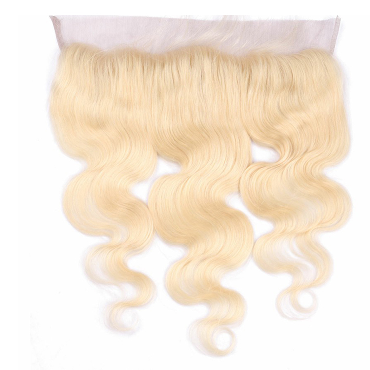 color 613 blond body wave hair virgin remy Indian hair 13*4 lace frontal
