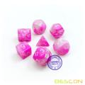 Bescon Mini Gemini juego de dados poliédrico de dos tonos RPG 10MM, juego de rol pequeño juego de rol mini RPG D4-D20 en tubo, flor rosa