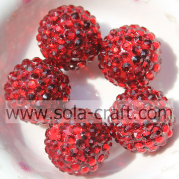 Hot Sale Red Color Resin Rhinestone Beads 18*20MM For DIY Jewelry