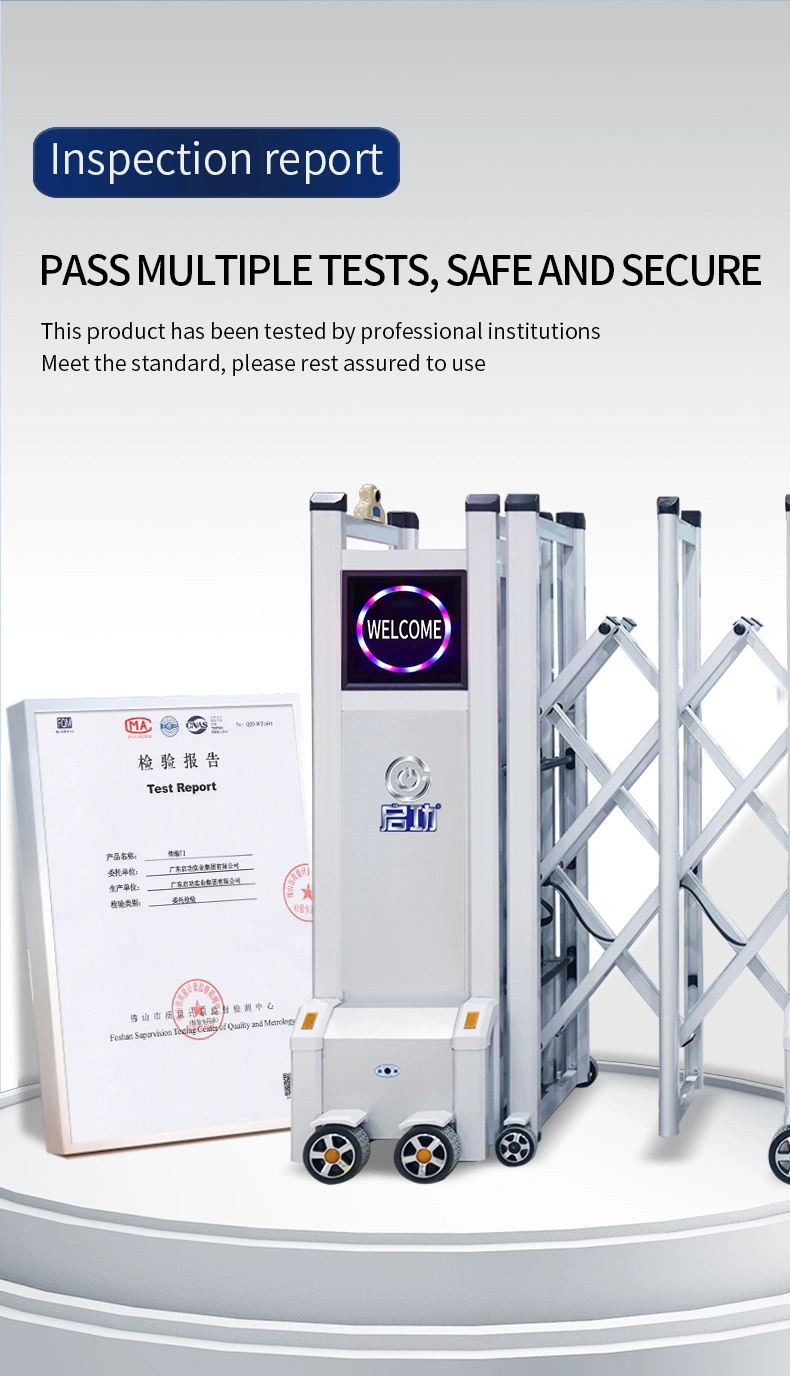 Security Protection Factory Collapsible Automatic Driveway Retractable Flexible Fence Sliding Gates