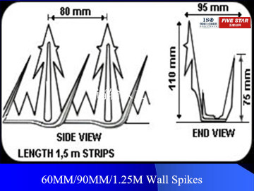 Wholesale galvanized security wall spikes/Razor Spike/security wall spikes (Chinese factory)