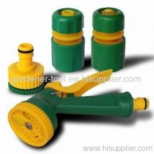 5-function Plastic Garden Water Nozzle Set With Connectors?