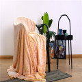 ジャカード織りのコーラルフリースの木目模様の屋内毛布