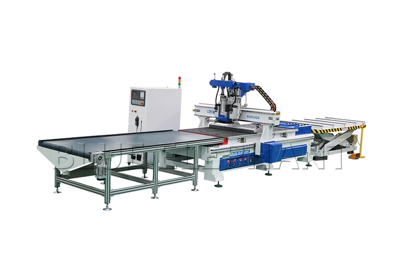 Blue Elephant New Production Line CNC Router Wood Working Automatic Loading and Unloading Nesting Machine