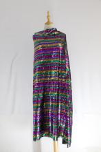 3mm Colourful sequins fabric with tulle