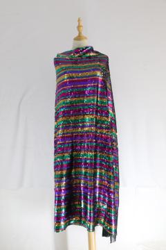 3mm Colourful sequins fabric with tulle