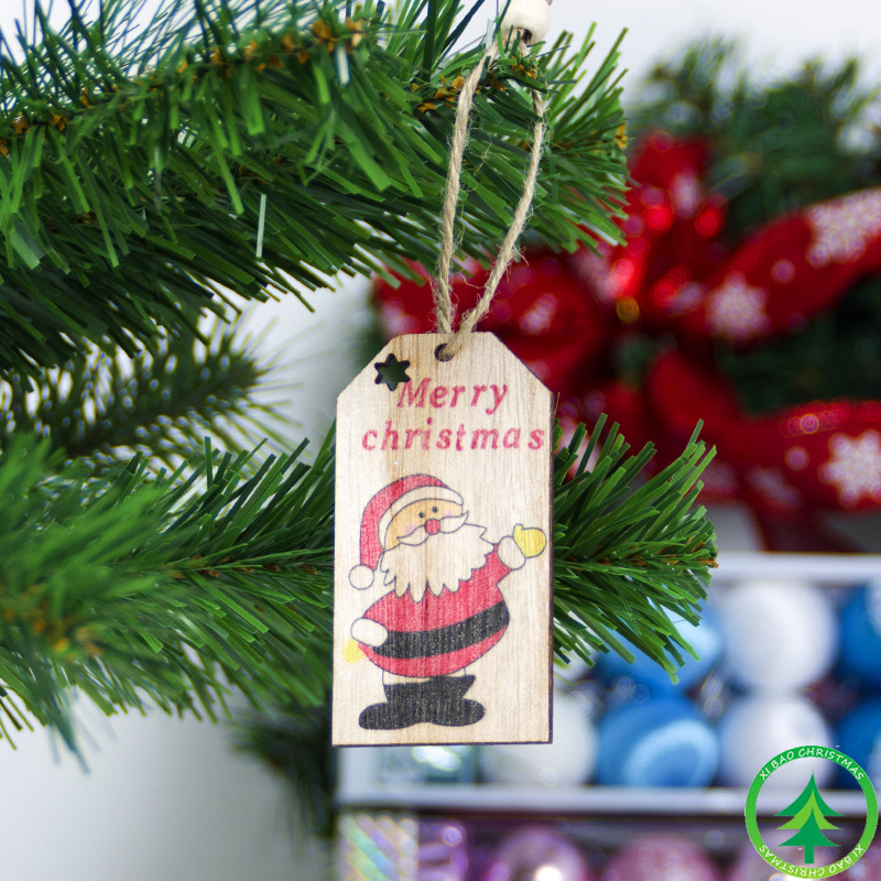 Christmas Wooden Pendants Xmas Tree Hanging Ornaments DIY Wood Crafts For Home Christmas Party New Year Decorations