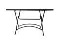 Table rectangulaire pliante en métal 120 * 80cm avec plateau à lattes