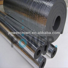NBR close cell rubber plastic foam insulation, heat insulation rubber plastic foam pipe with aluminum foil