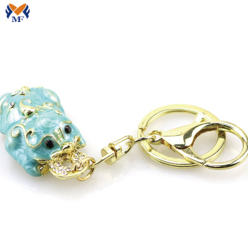 Metal custom 3d animal shaped enamel keychain