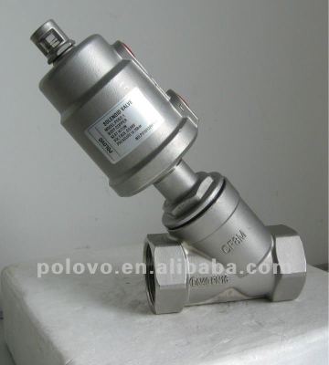 All stainless steel thread type pneumatic angel seat valve