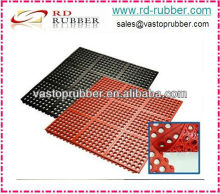 Top Seller!!!! Black/red Porous Rubber Mat,Anti-fatigue Rubber Mat,Oil Proof/oil Resistant Kitchen Rubber Mat