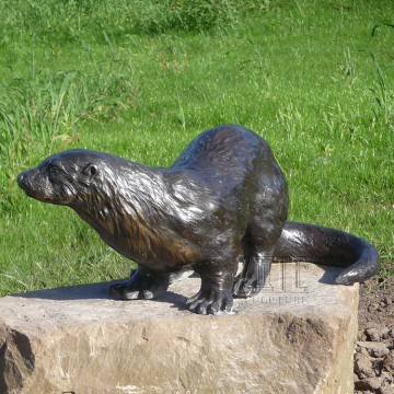 Hot Casting Matel Animal Statue Life Size Bronze Otter Sculpture