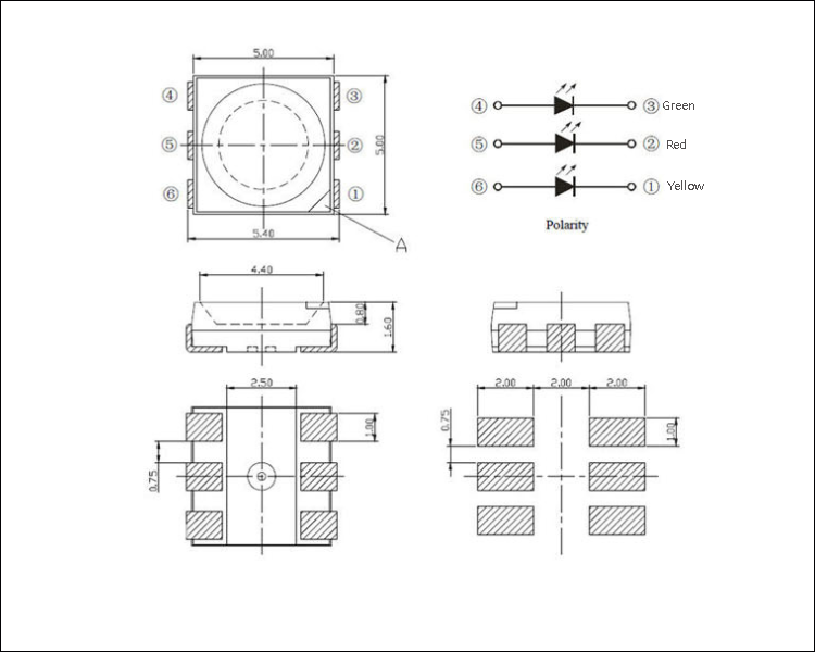 5050 SMD YRG LED