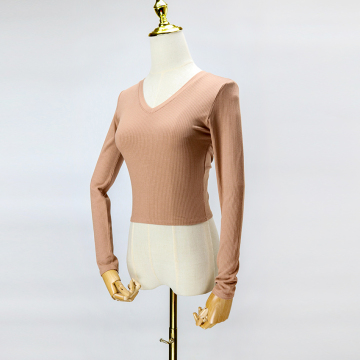 V-neck knitted long sleeves