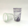 swirl effect high ball glass water cup tumbler