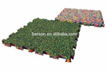 sound shock insulation resilient laminated rubber interlocking flooring / rubber interlocking / interlocking zigzag mat