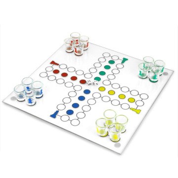 ludo drinking game set glass board