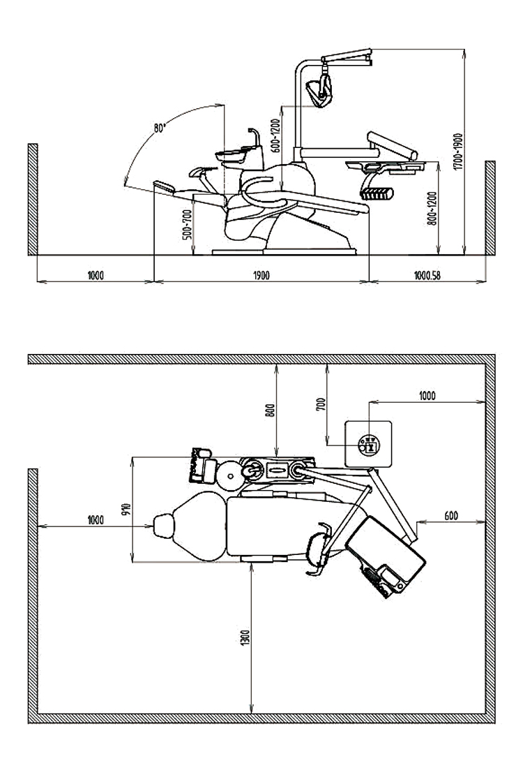 ISO 13485 Approved Dental Unit with Micro Fiber Leather Cushion