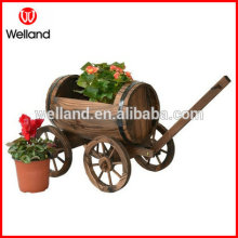 Wine Barrel Wagon Planters Western Backyard Flower Plant Cart Stand