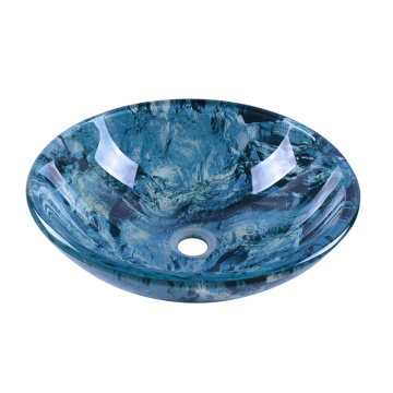 Double Layer Blue Glass Wash Basin