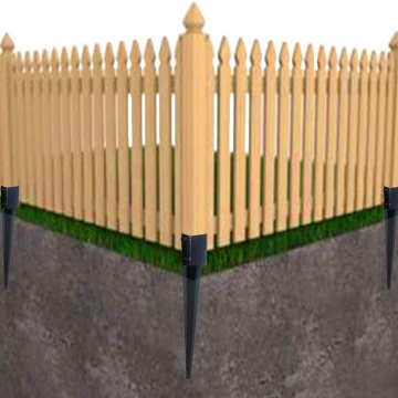 Espiga de tierra de anclaje de poste de metal para una cerca de madera