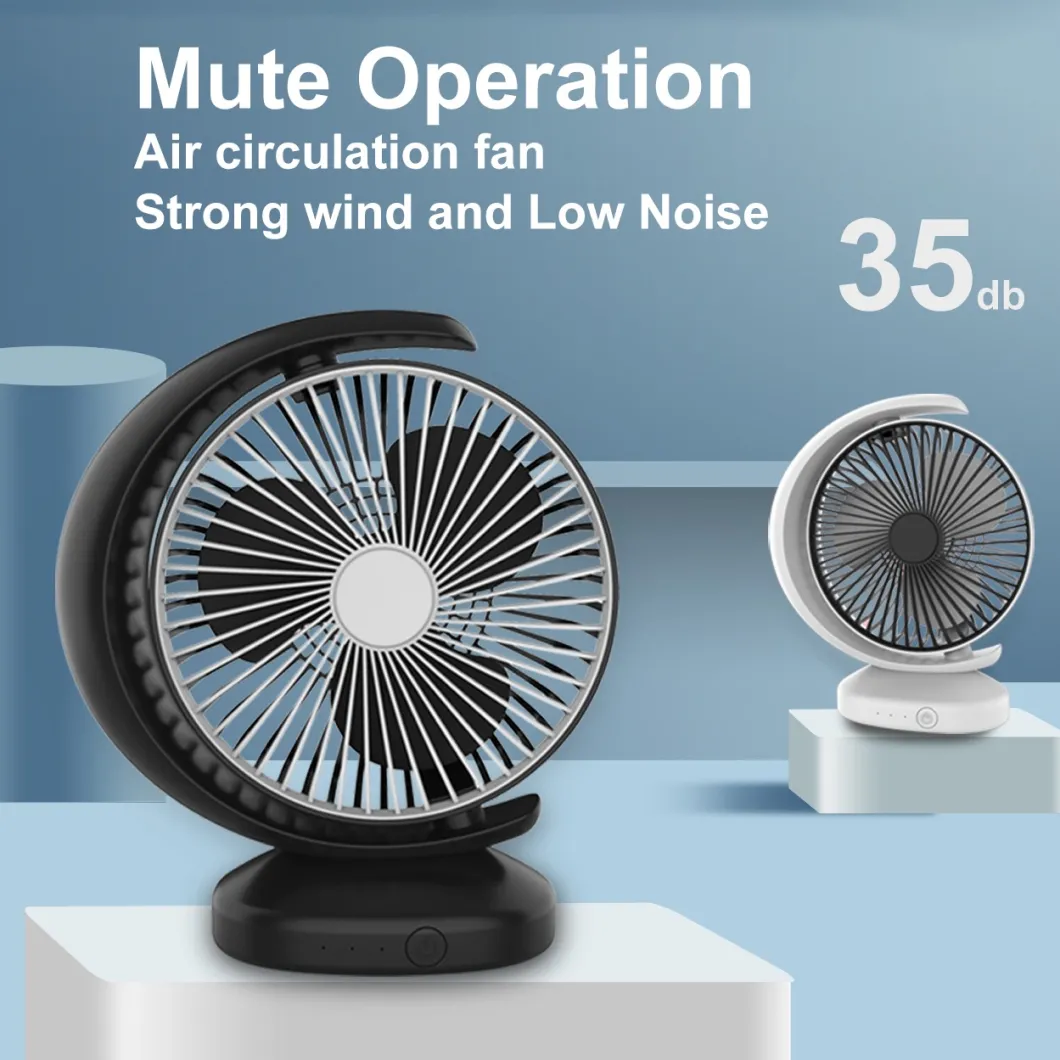 Rotating Plastic USB Rechargeable Table Desk Fan