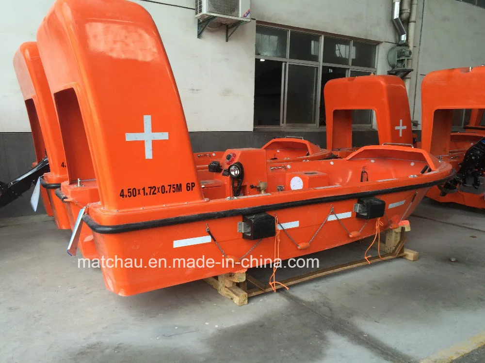 Solas Approval 6 Persons Open Type Marine Lifesaving Rescue Boat with Outboard or Inboard Engine Equipment