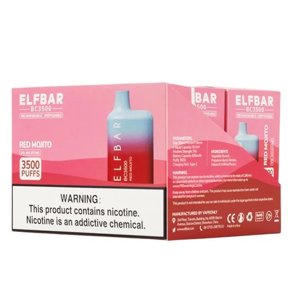 مجموعة Elf Bar Lux 1800Puffs للاستخدام لمرة واحدة سعة 850 مللي أمبير في الساعة