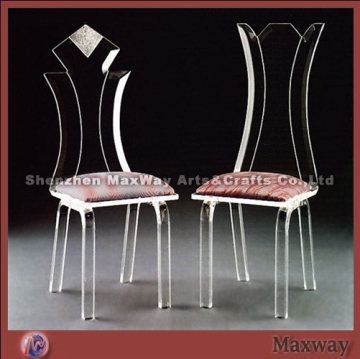 Crystal acrylic chair with backrest