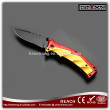 Contrast color aluminum handle black coat sharp blade folding knife
