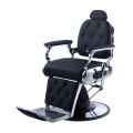 Schwarzer PVC Leder Salon Friseurstuhl