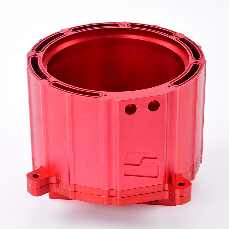 OEM China aluminum CNC machining housing in red