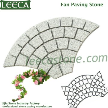 Fan cobble stone on mesh driveway mats