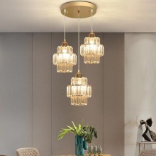 Dining Room Three Light Luxury Crystal LED Chandelier