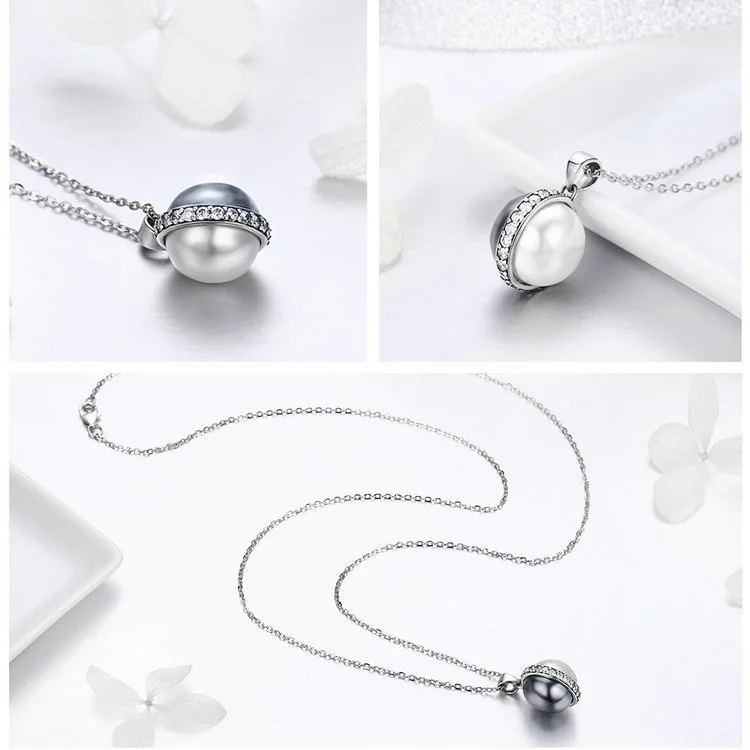 Black and White Dazzling 925 Sterling Silver Chain