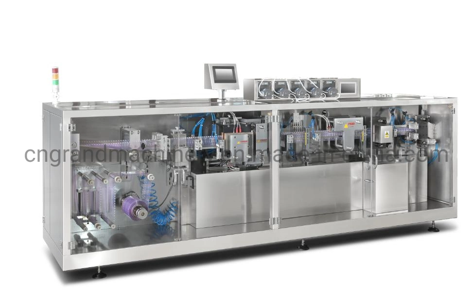 Multifunction Automatic Ketchup / Liquid Soap / 1 Litre Oil / Olive Oil Plastic Ampoule Filling Sealing Packing Machine Ggs-240
