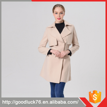 New Arrival Notch Collars Women Coat Elegant Ladies Trench Coat