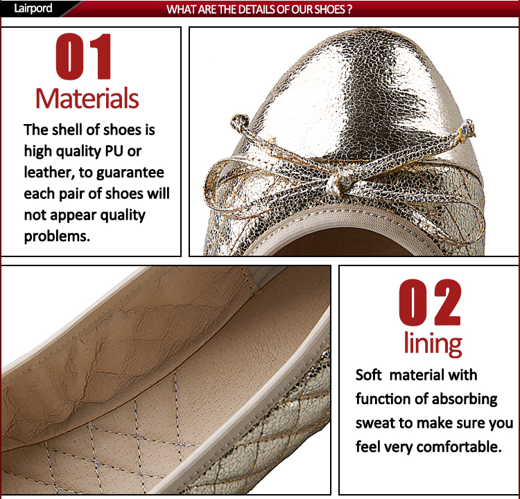 silver flat ladies shoes