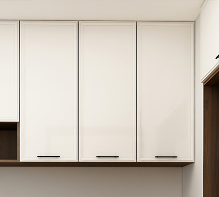 Modern white glass door dining cabinet and wardrobes 