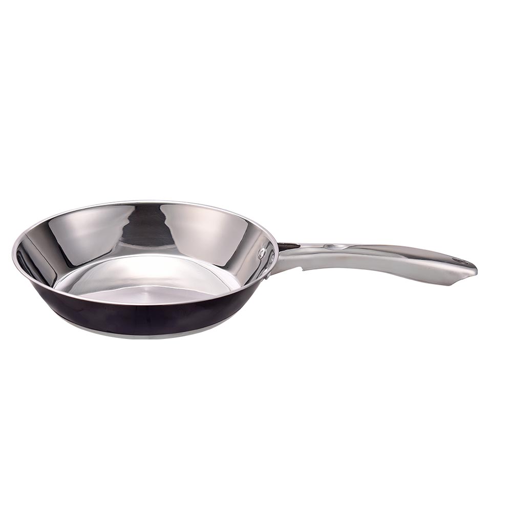 Slanted shape induction frying pan with black coating