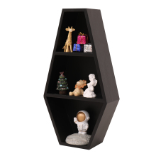 Black Gothic Wooden Coffin Shelf for Home Decor