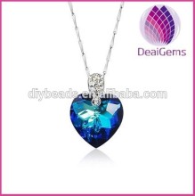 Silver 925 blue heart crystal pendant