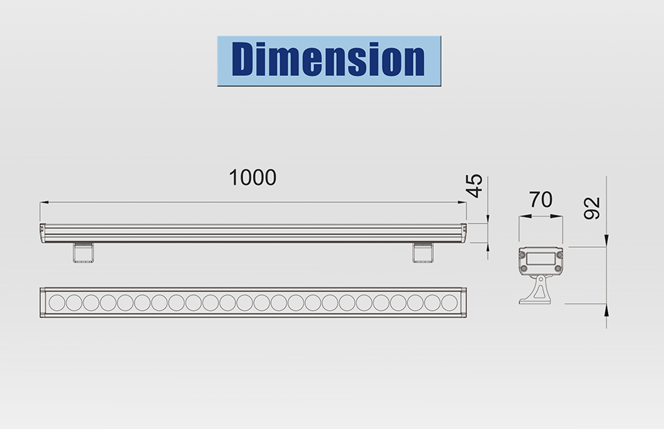 70W WALL WASHER SIZE