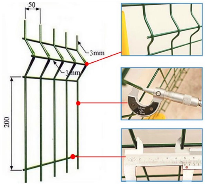 3D Panel PVC Coated Hot Galvanized Welded Iron Wire Mesh For Fencing